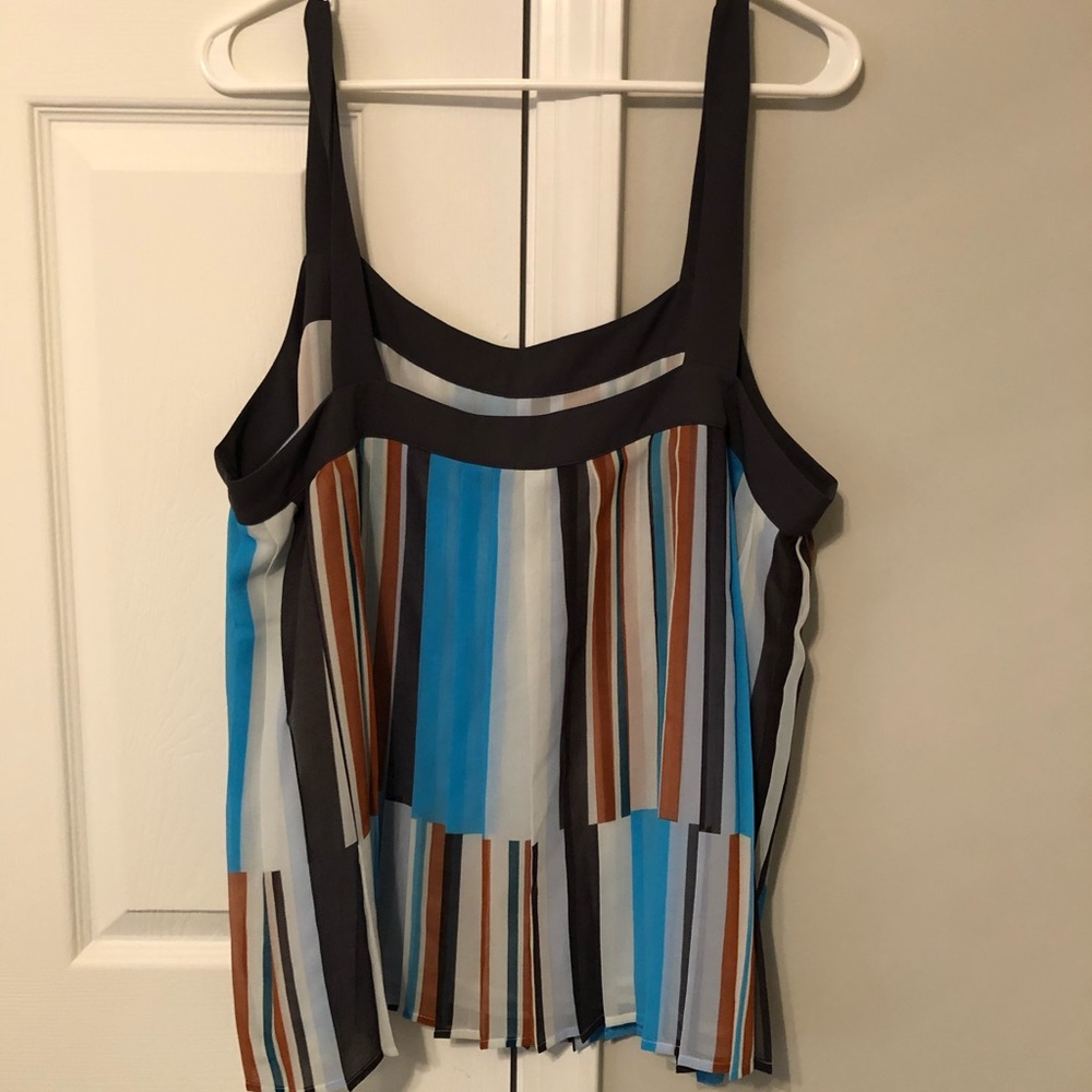 Loft Mult-color thin fabric tank, size XL